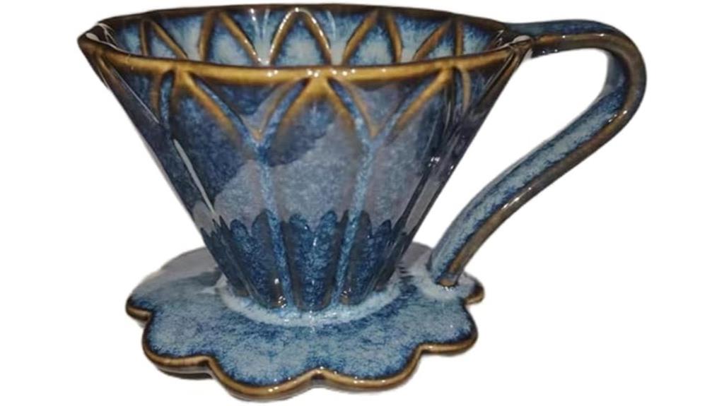 blue pour over coffee