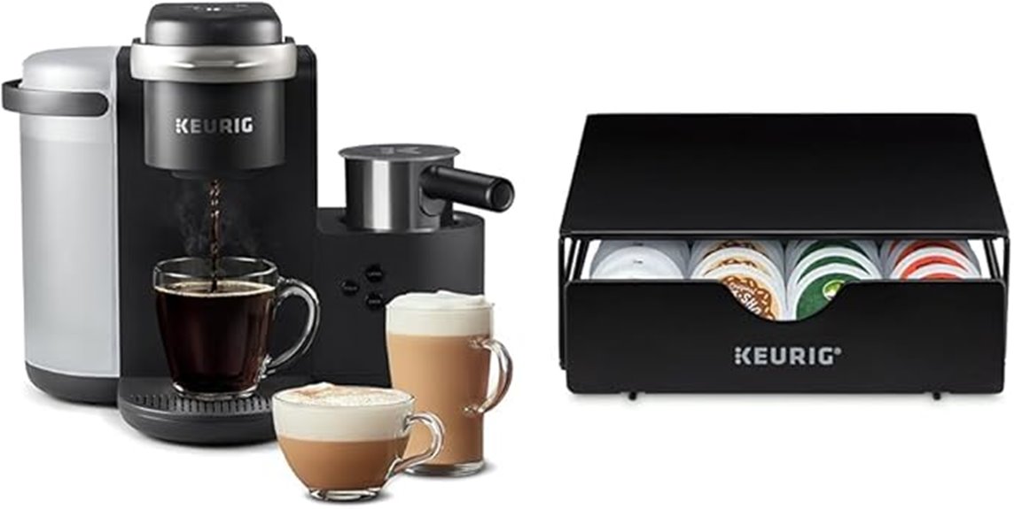 coffee maker brews froths