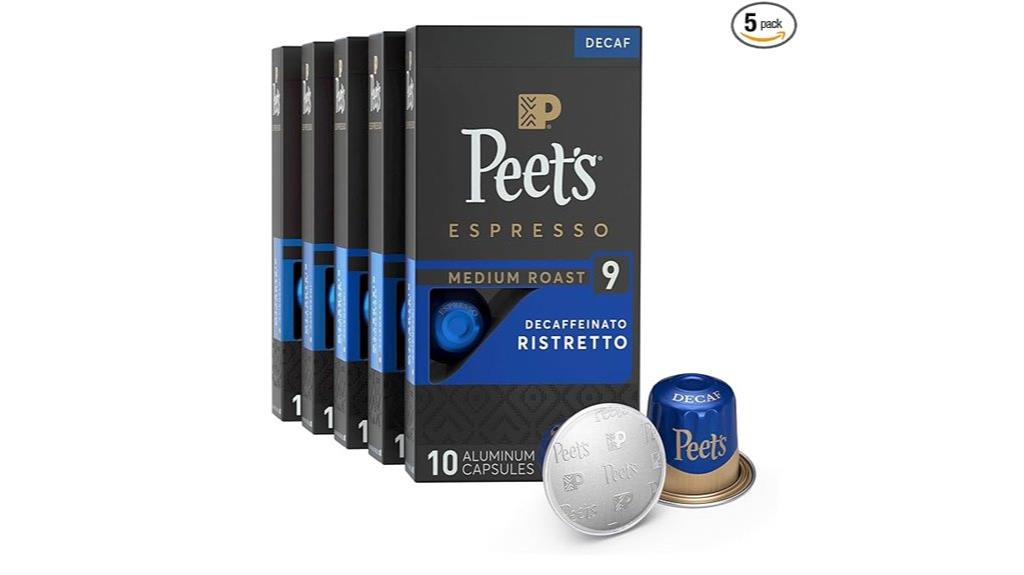 decaffeinated ristretto coffee capsules