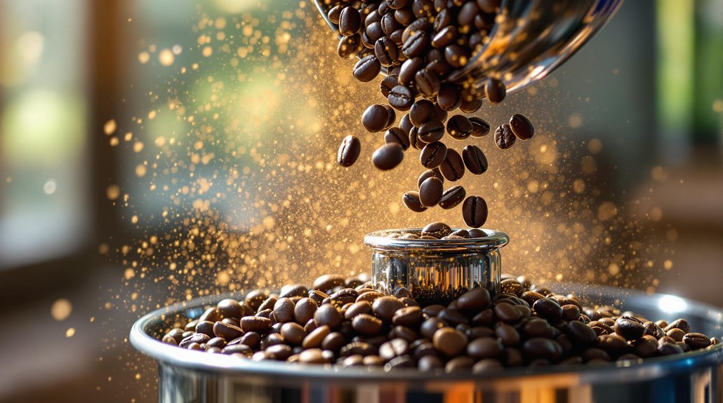 freshly ground coffee beans