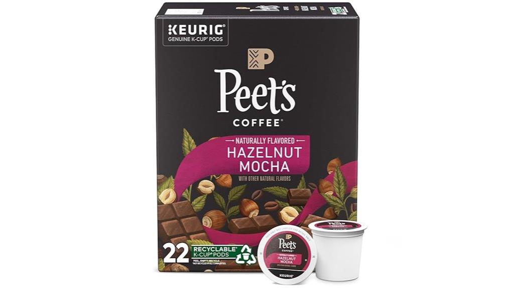 hazelnut mocha coffee pods