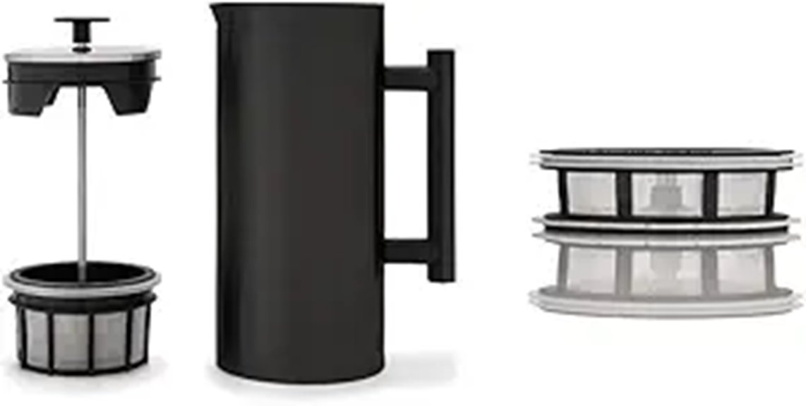 matte black french press