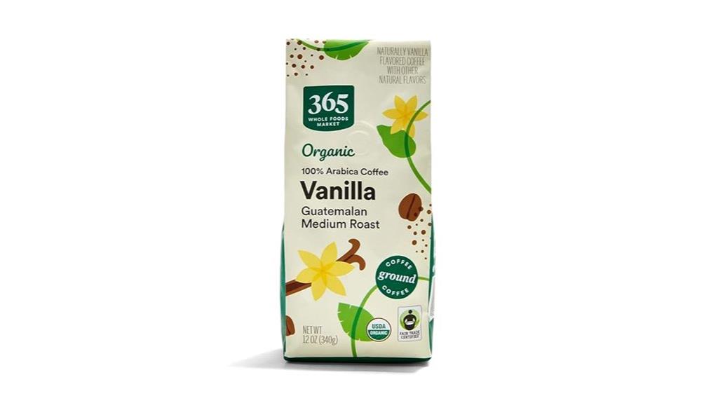organic vanilla ground coffee