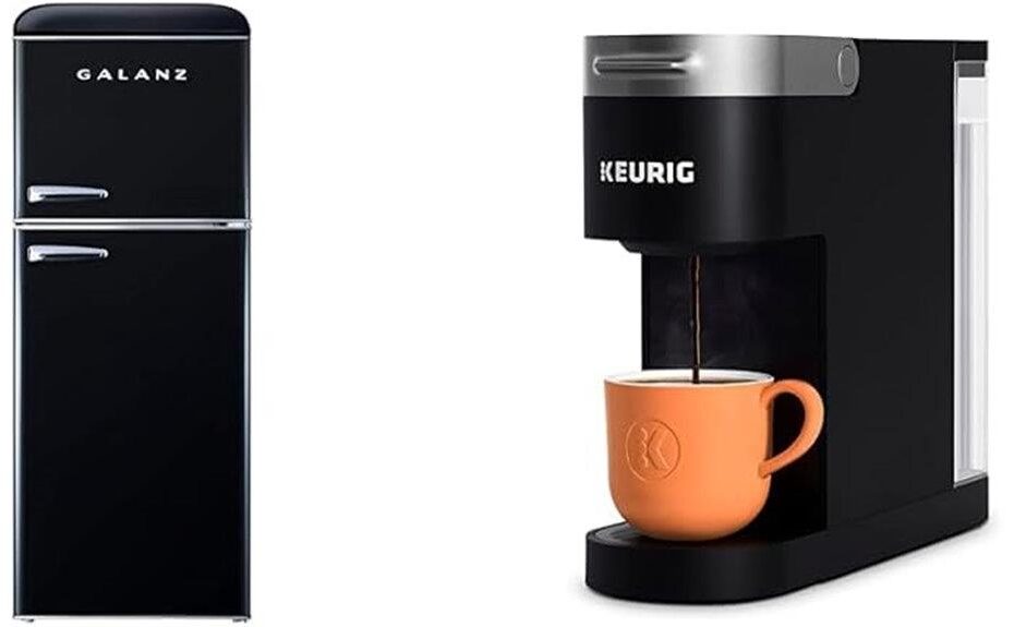 retro fridge coffee combo