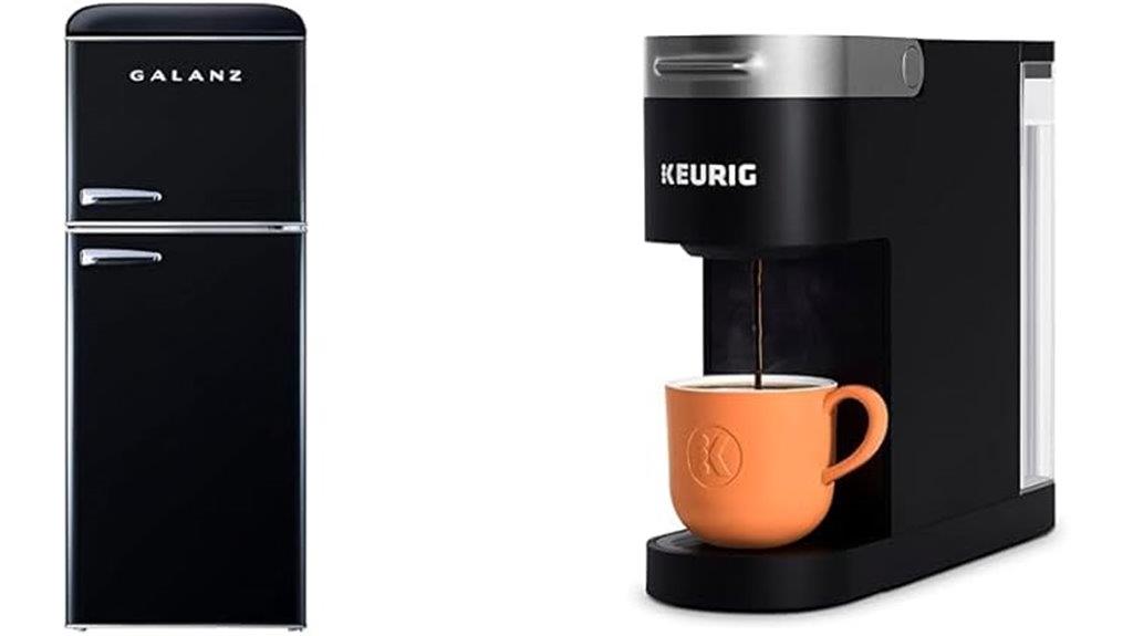 retro fridge coffee combo