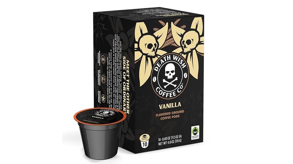 strong vanilla coffee pods